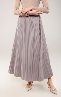 Skirt Basic Pleats Skirt Grey Lilac