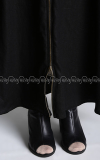 Long Dress Erlinda Ziper Dress Black-69064
