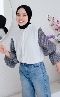 Shirt Mybamus Deya Mix Square Shirt – Kemeja Wanita