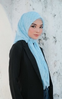 Printed Scarf Scarfola Monogram Series 2 in Sky