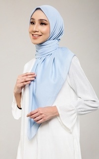 Plain Scarf Hijab Savra Anti Wringkle Light Blue