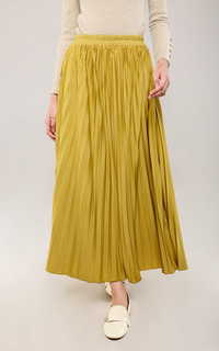 Skirt Basic Pleats Skirt Golden Olive
