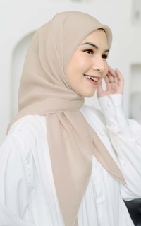 Plain Scarf Polly Cotton (Hijab Bella Square) Soft Beige-692061