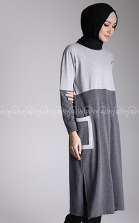 Atasan Aqeela Grey-Dark Grey-69252