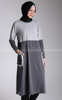 Atasan Aqeela Grey-Dark Grey-69255