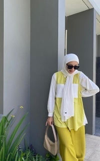 Kemeja Nobi Shirt Yellow White