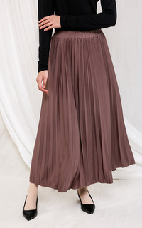 Rok Basic Pleats Skirt Brown