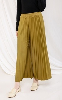 Pants Basic Pleats Cullote Lemon