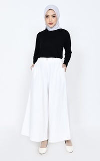 Palazzo Denim Ashley Kulot in White