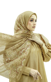 Printed Scarf Chupa Chups Voile Square - Caramel