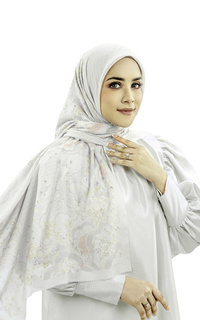 Hijab Motif Chupa Chups Voile Square - Vanilla