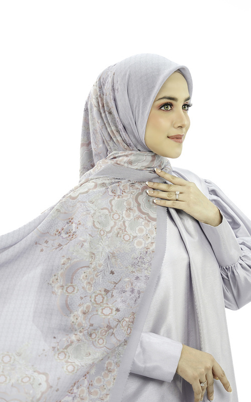 Hijab Motif - Chupa Chups Voile Square - Chia - Multicolor