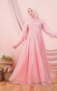 Long Dress Vervessa's Clara Sequin Dress Rose | Gaun Kebaya Gamis Raya Pesta Kondangan PO 1 Week