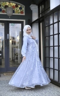 Gamis Vervessa's Hera Brocade Lace Dress Grey | Gaun Kebaya Gamis Raya Pesta Kondangan PO 1 Week