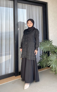 Gamis Naya Outer Organza Black