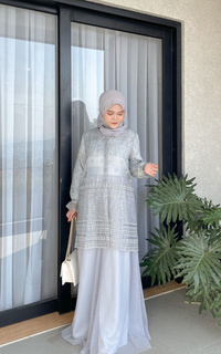 Long Dress Naya Outer Organza Grey