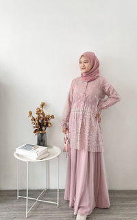 Long Dress Naya Outer Organza Pink