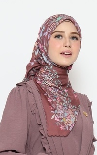 Printed Scarf HESSYA ADIBA SERIES_RED WINE