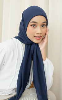Plain Scarf Kirana Paris Plain Japan Navy-696468