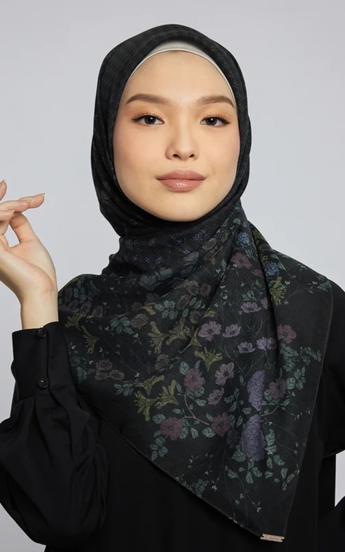 Hijab Motif - Prudence Scarf Black - Black