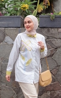 Kemeja Abame Lafy Shirt Stripe Lime L/XL