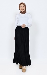 Skirt Rok Plisket Suede in Black