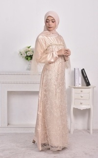 Gamis  Vervessa's Luna Wing Dress Latte | Gaun Kebaya Gamis Raya Pesta Kondangan PO 1 Week