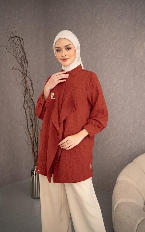 Kemeja - Althea Shirt Terracotta - Terracotta