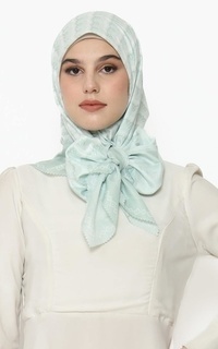 Printed Scarf Hijab Voal Premium Monogram Houndstooth Olive