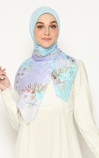 Hijab Motif Hijab Voal Premium Floral Orchid Light Blue