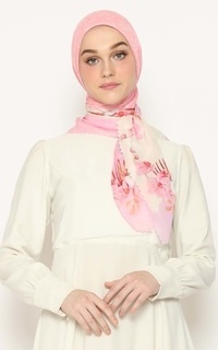 Hijab Motif Hijab Voal Premium Floral Orchid Peach