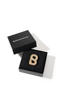 Bros Luxe Signature Multi Crystal Brooch - Golden