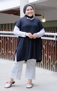 Tunic Chava Tunik Plisket Black M17282 R97S1