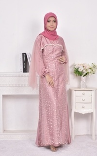 Long Dress Vervessa's Luna Wing Dress Rose | Gaun Kebaya Gamis Raya Pesta Kondangan PO 1 Week