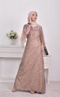 Gamis Vervessa's Luna Wing Dress Cinnamon | Gaun Kebaya Gamis Raya Pesta Kondangan PO 1 Week