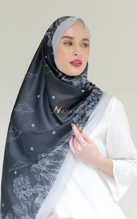 Printed Scarf Nayanika Hijab Motif Saphire Premium Black