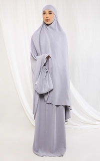 Praying Set Mukena Dewasa CEY Crinkle - Syaila Grey