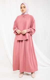 Setelan Fashion Muslim Setelan Skirt Blouse - Isla Salmon