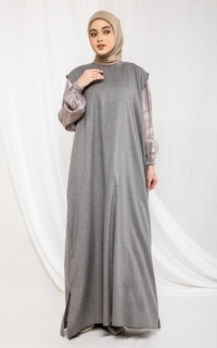 Long Dress Fashion Muslim Inner Sleeveless - Sarai Dark Grey