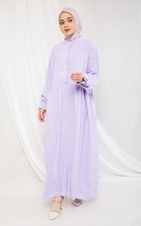 Gamis Fashion Muslim Dress Half Placket - Hannah Lilac