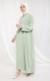 Fashion Muslim Dress Half Placket - Hannah Seafoam Green