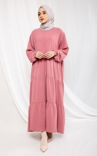 Long Dress Fashion Muslim Dress 3 Tier - Luna (L) Salmon