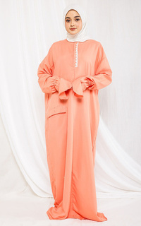 Praying Set Mukena Dewasa Terusan Katun Mikro - Fitrah Peach Pink