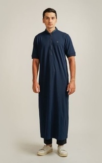 Menswear Jubah Arbain Navy List Hijau L.PE