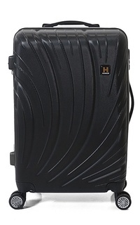 Tas Austin Koper Unisex Size 24 Inch Large Compartment Suitcase Tas Travel Number Code Lock Material Fiber ABS ORIGINAL - Black