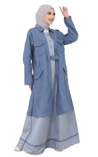 Long Dress lunangoofficial - Gamis Dewasa LG 859 Denim Premium