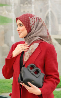 Printed Scarf Jubilation Voile Square - Cherry