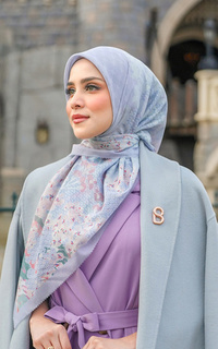 Hijab Motif Jubilation Voile Square - Cloud