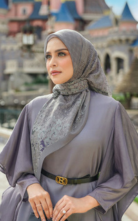 Hijab Motif Jubilation Voile Square - Moon Rock