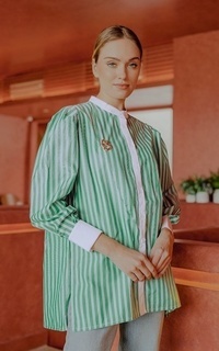 Kemeja Double Striped Shirt - Green